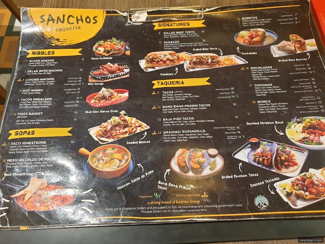 Sanchos Taqueria - menu