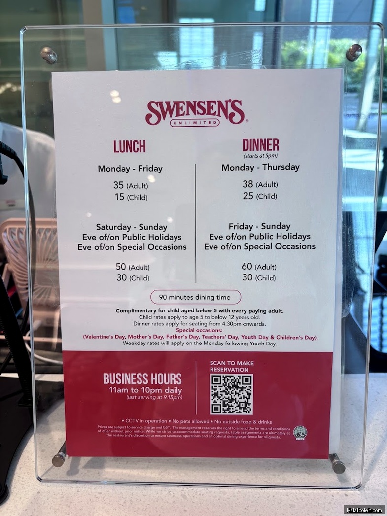 Swensen's Unlimited at Geneo - Menu