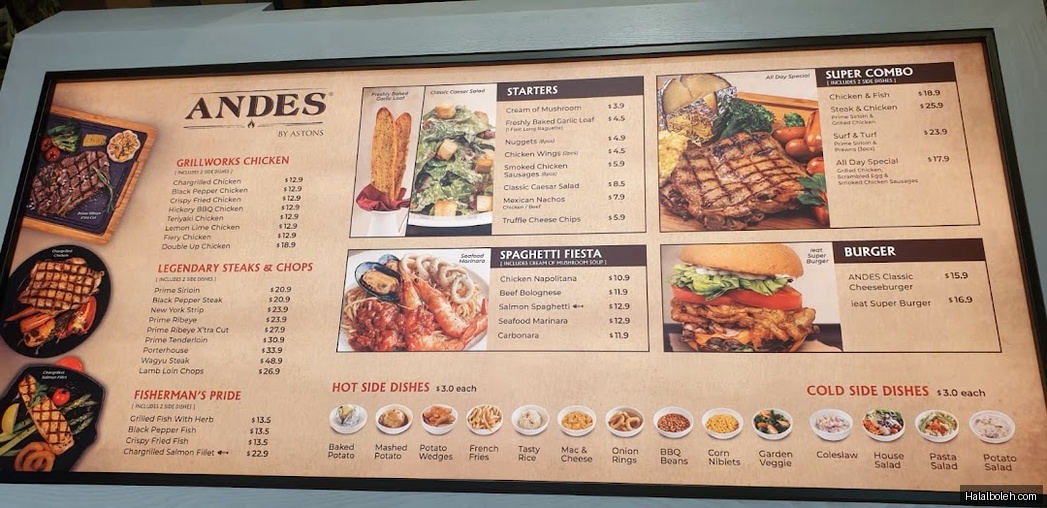 Andes by Astons - menu