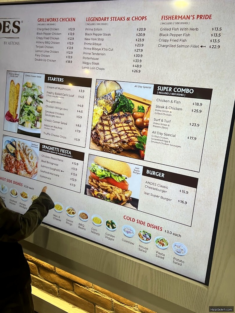 Andes by Astons - menu