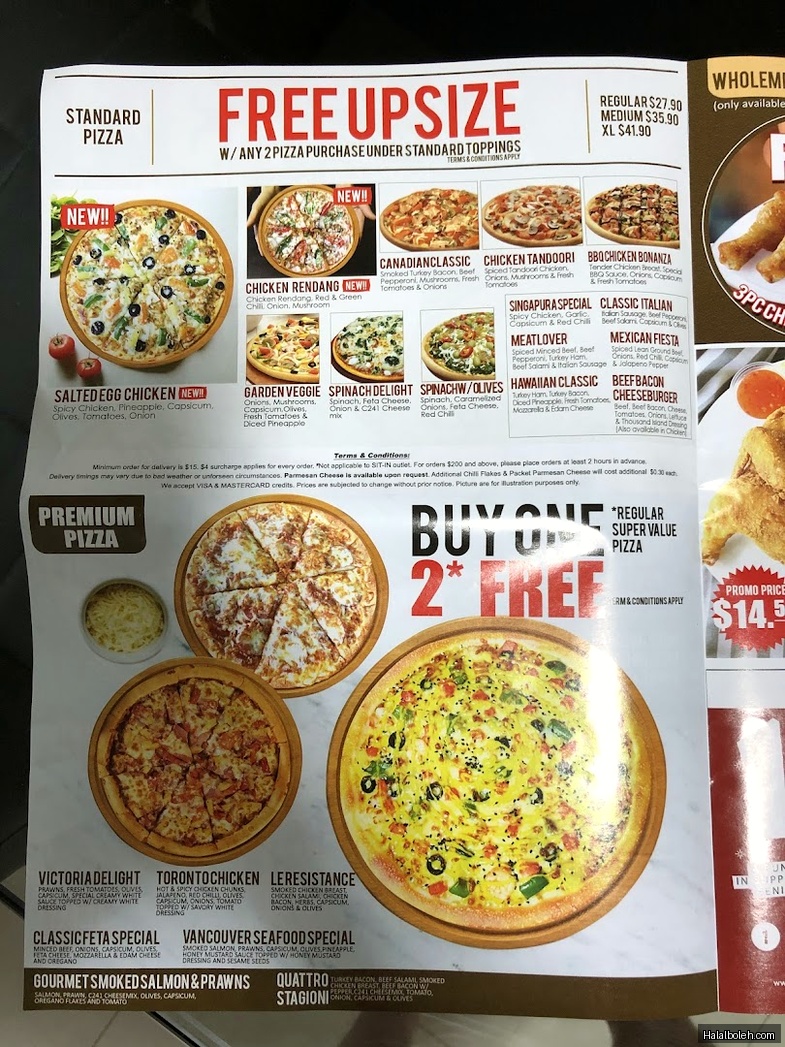 Canadian Pizza - menu