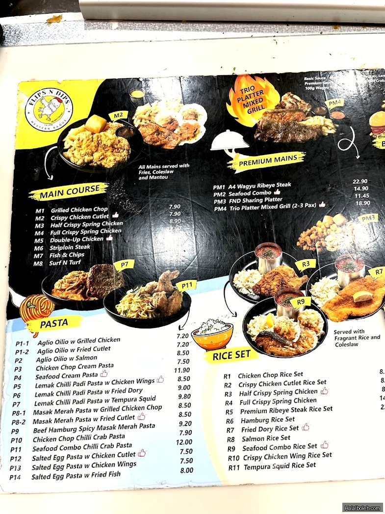 Flips N Dips at Paya Lebar Square - Menu