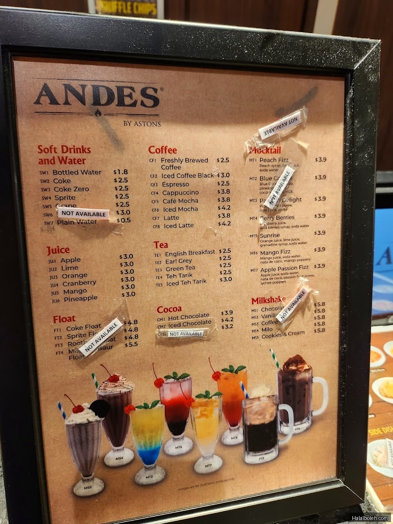 Andes by Astons - menu