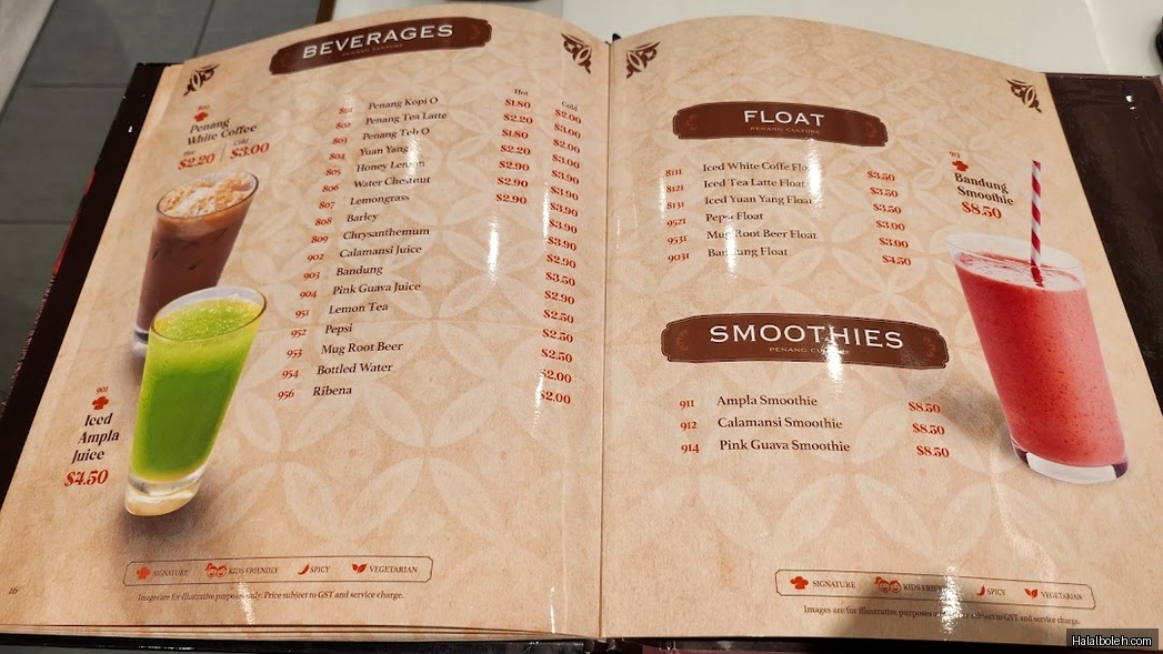 Penang Culture - menu