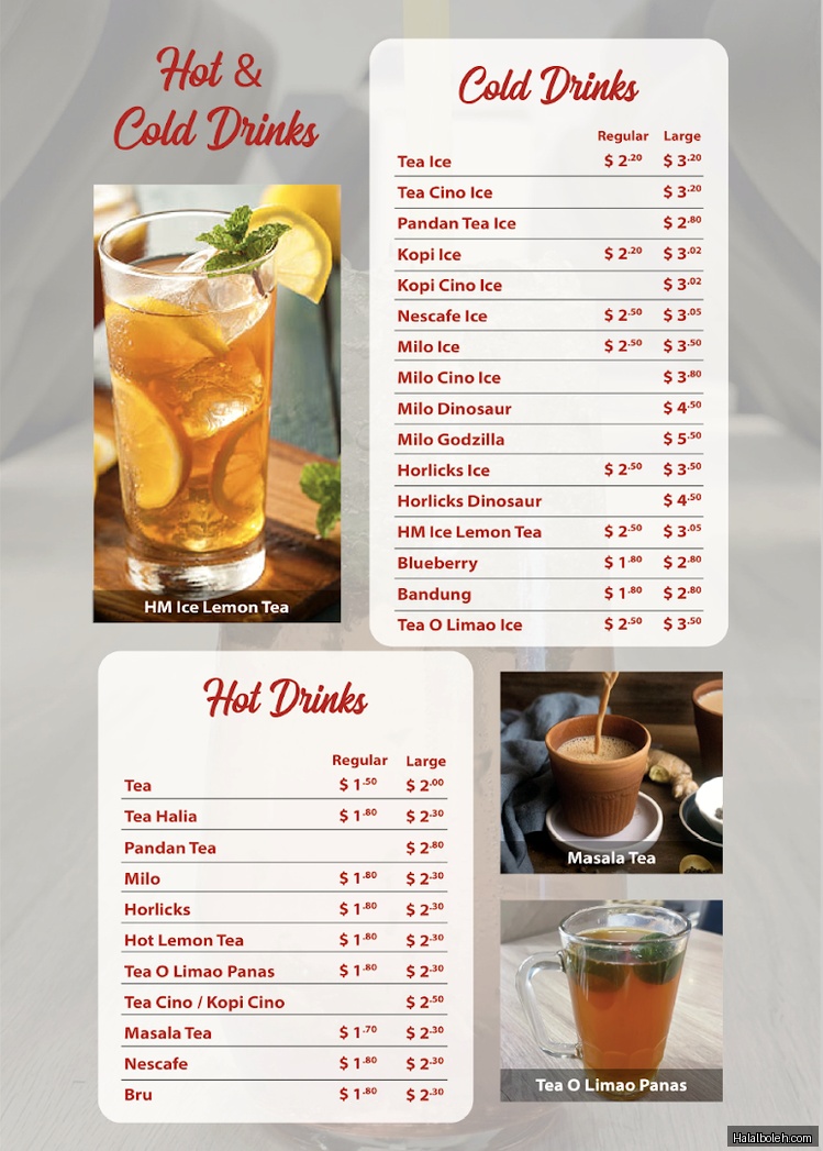 Syed Cafe at 9 Lower Kent Ridge Road - Menu