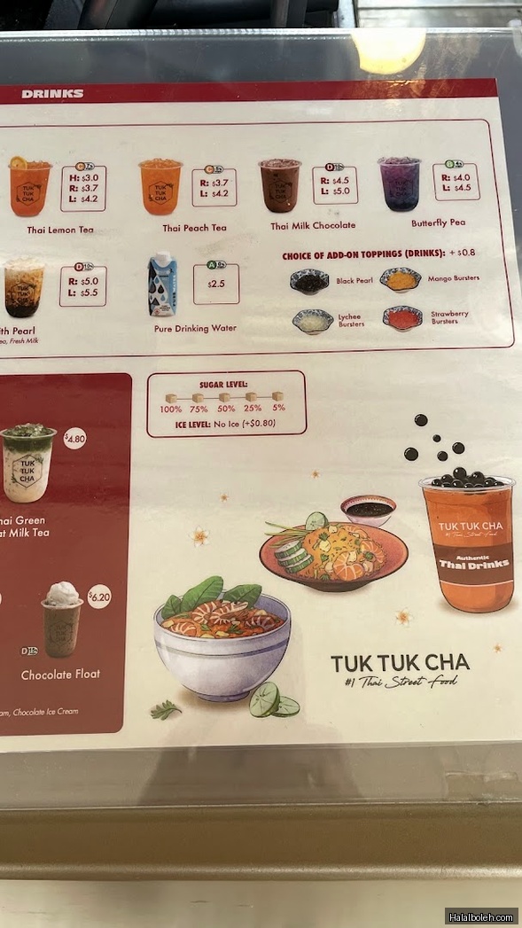 Tuk Tuk Cha - menu
