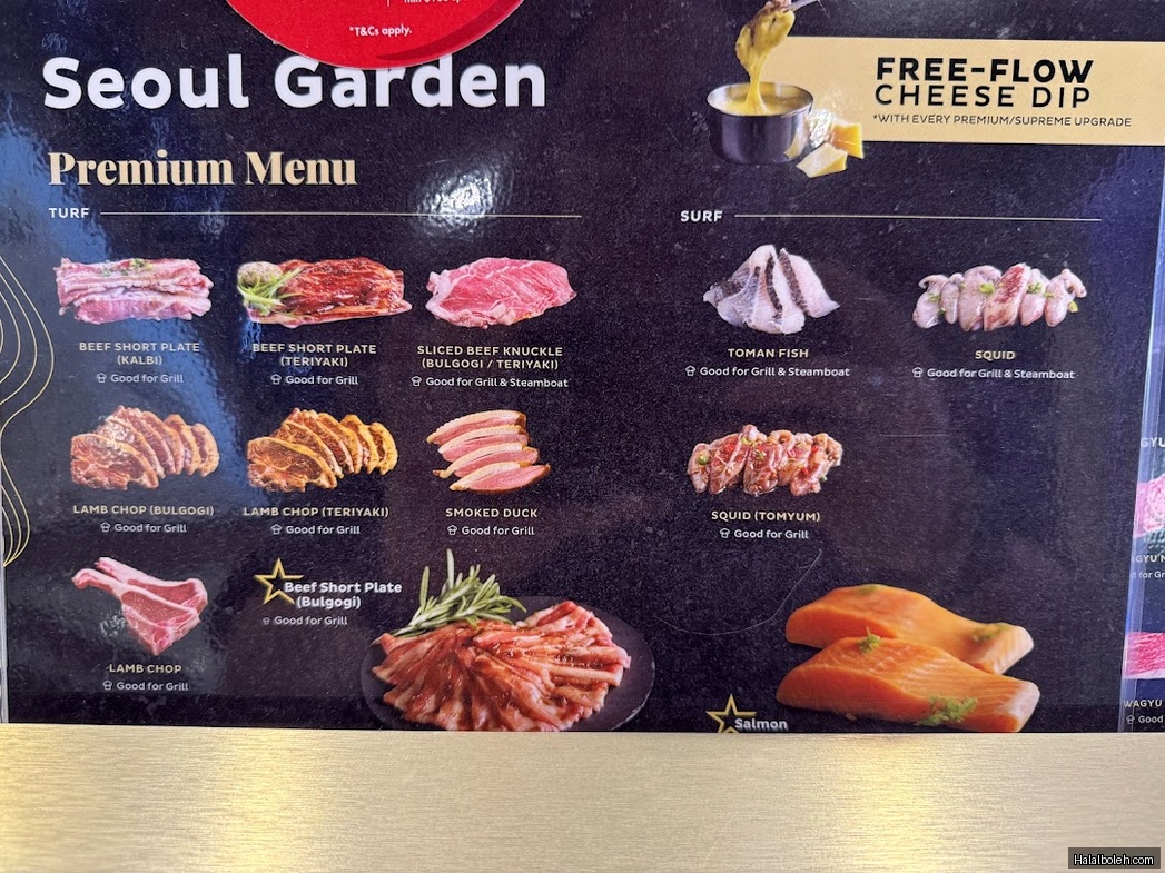 Seoul Garden HOTPOT - menu