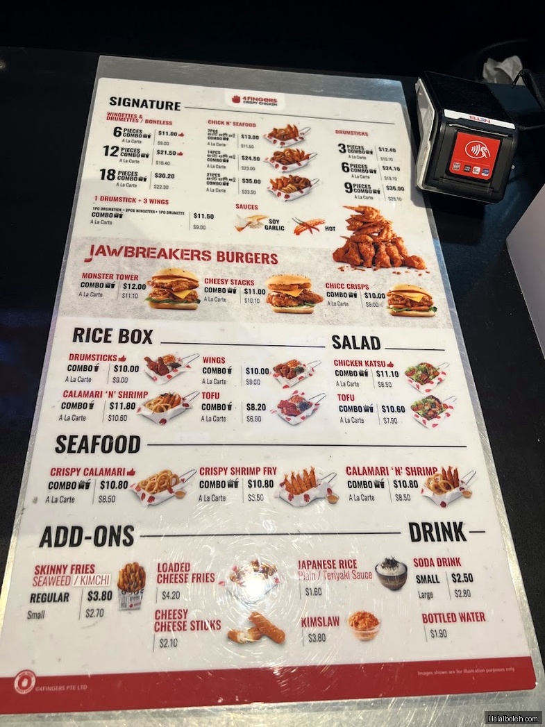 4 Fingers Crispy Chicken - menu