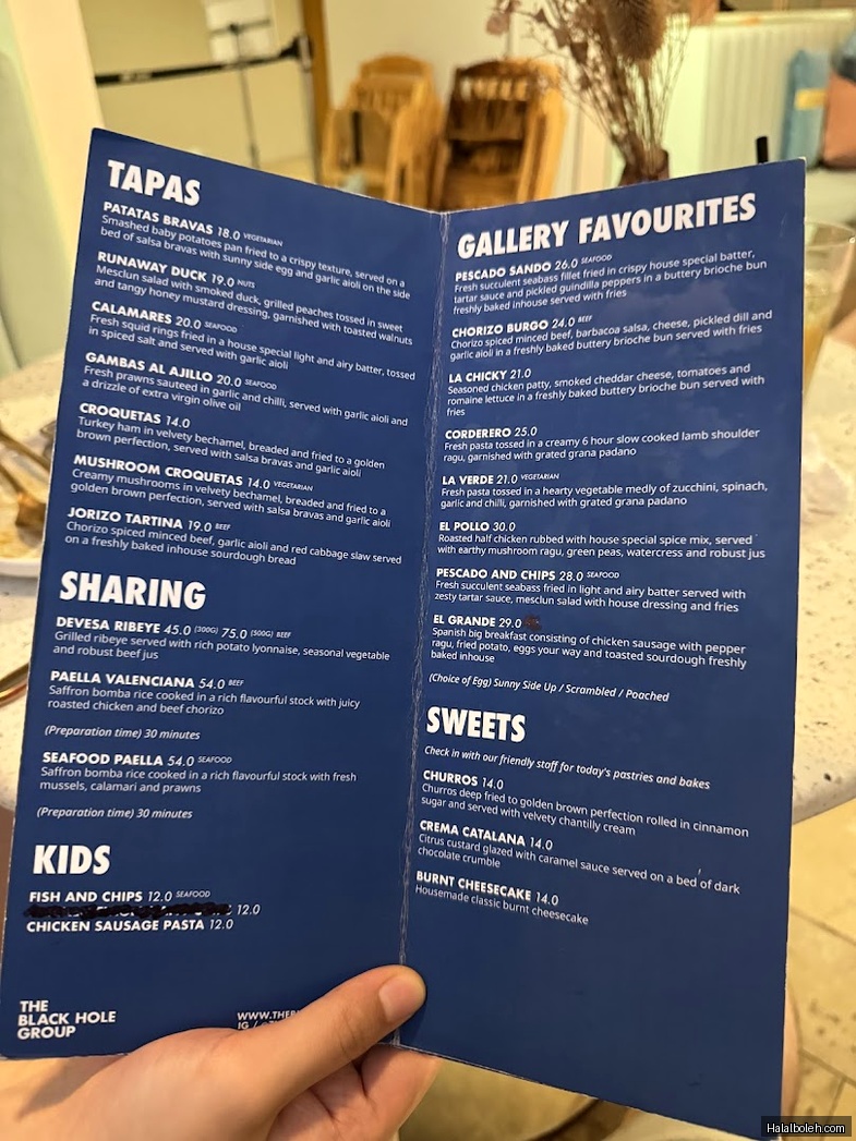 The Great Mischief - menu