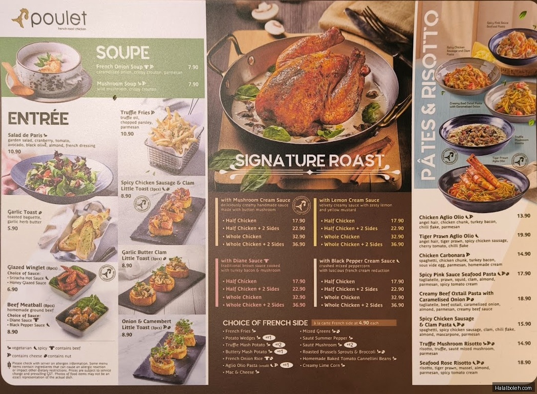 Poulet - menu