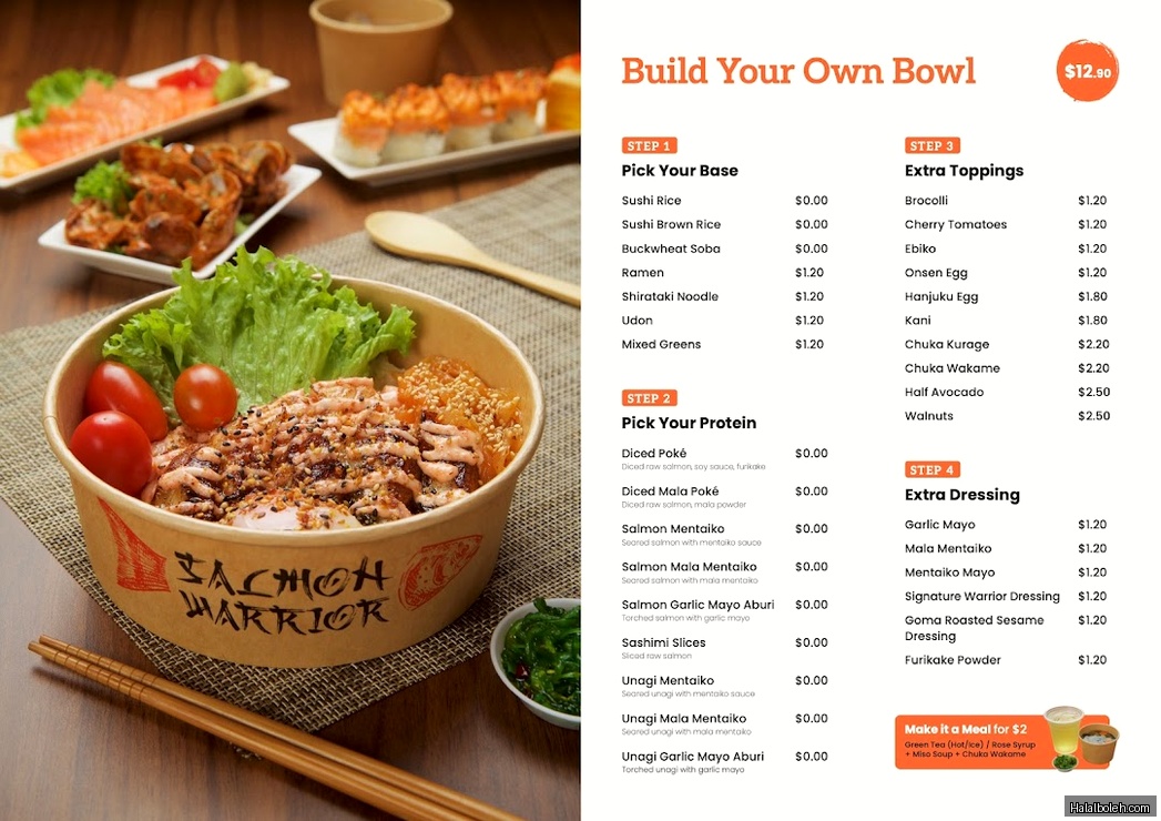 Salmon Warrior - menu