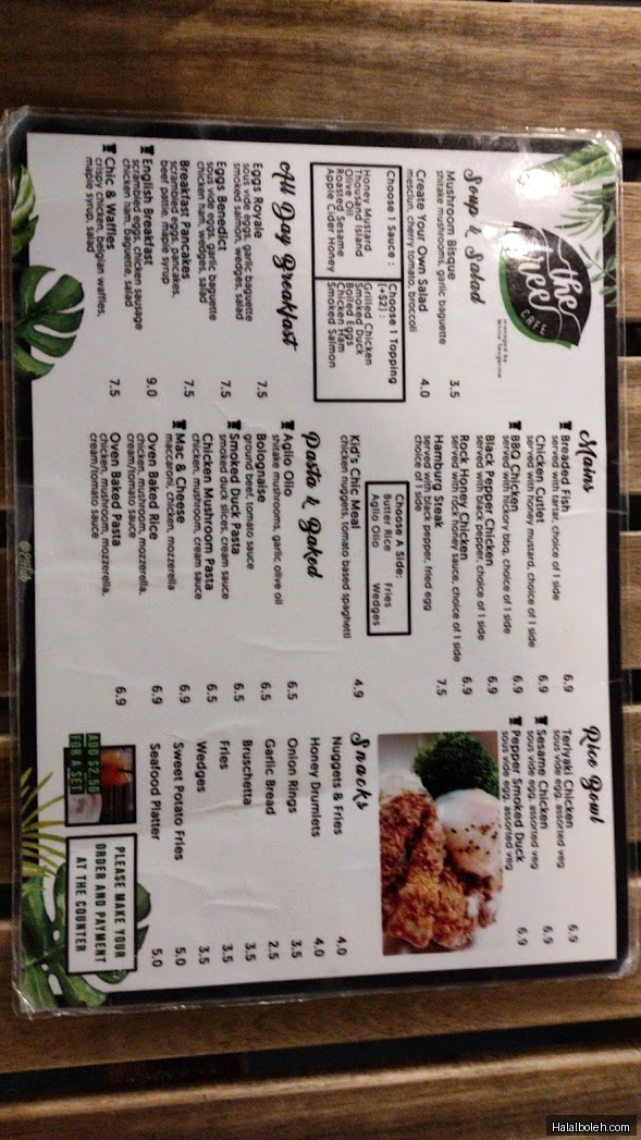 The Tree Cafe - menu