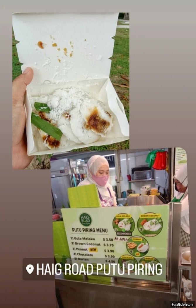Traditional Haig Road Putu Piring - menu