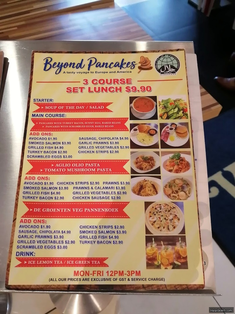 Beyond Pancakes at City Square Mall - Menu