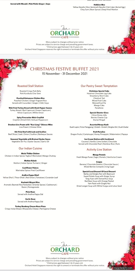 Muslim Kitchen @ Orchard Hotel - menu