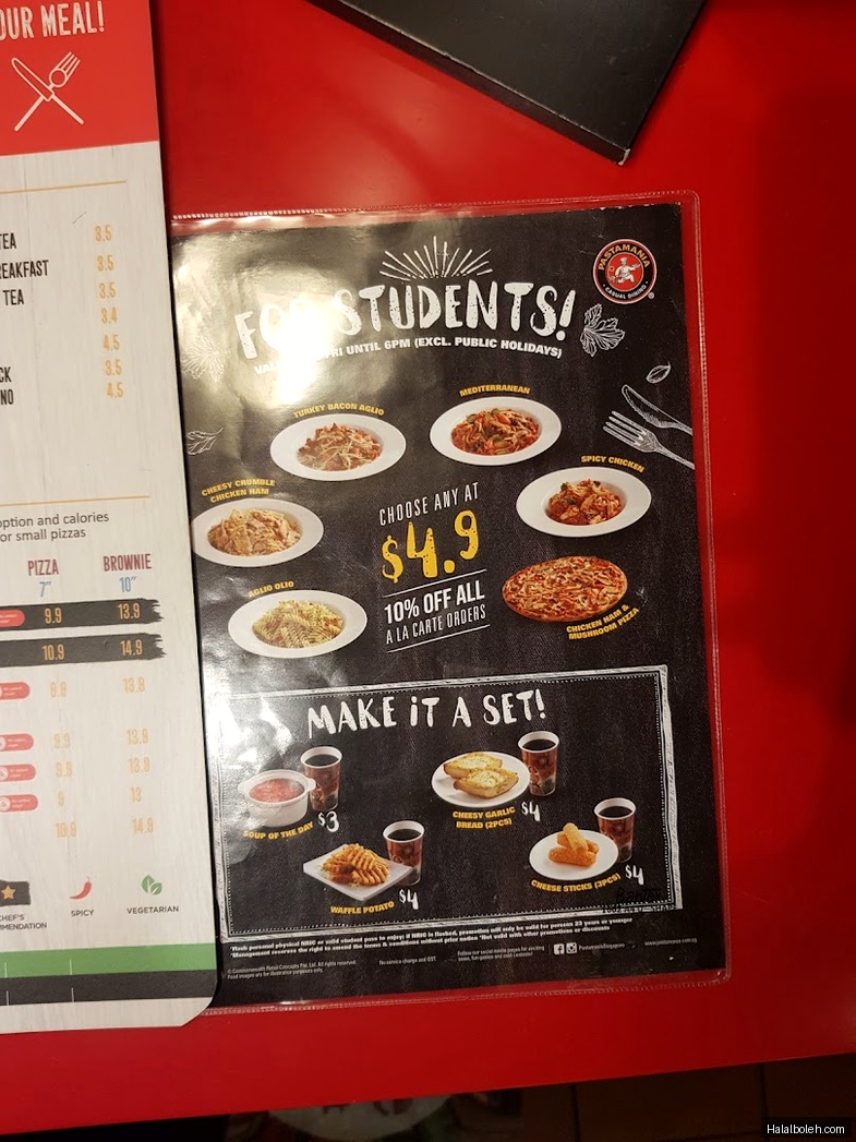 PastaMania - menu
