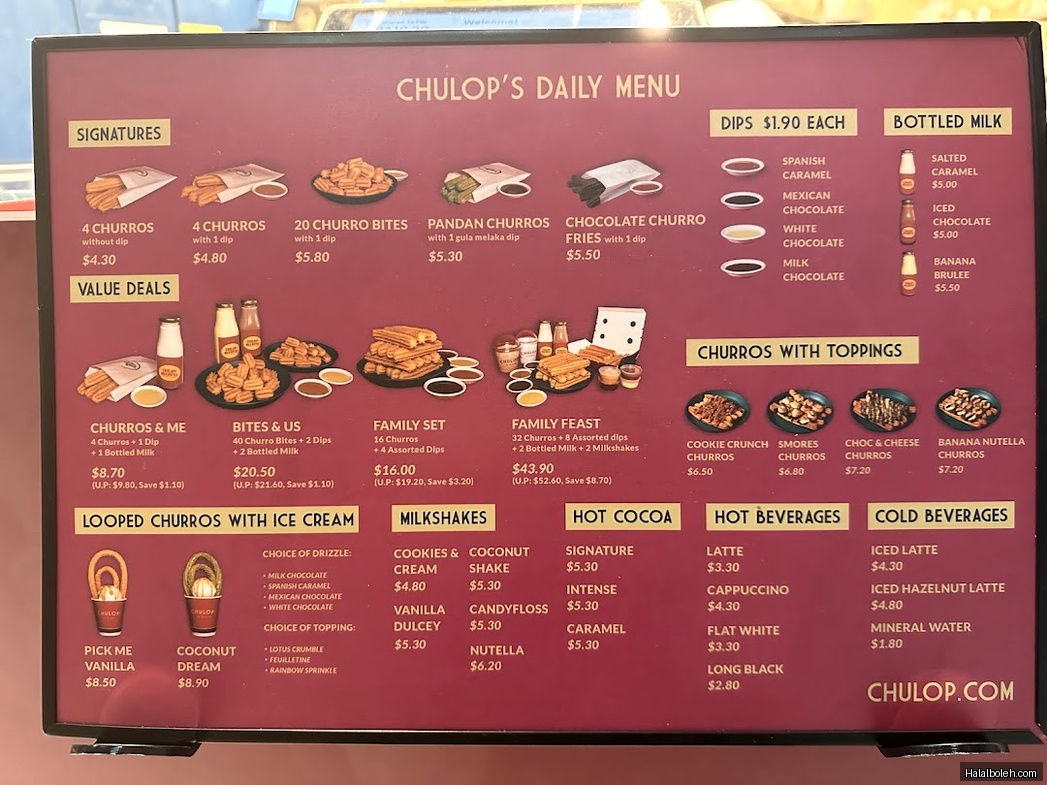 Chulop! by the Syarifs - menu
