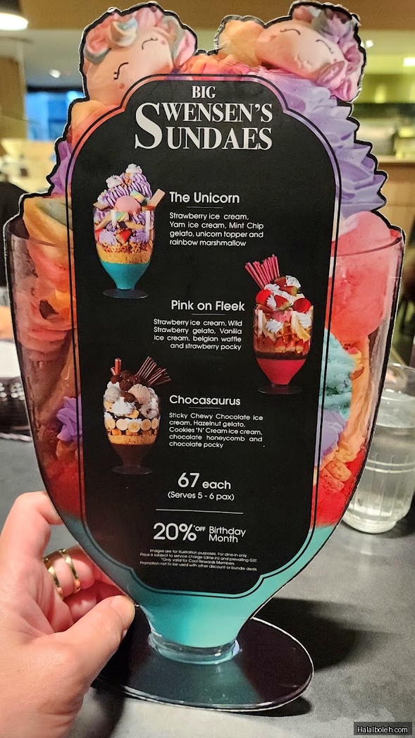 Swensen's Unlimited - menu