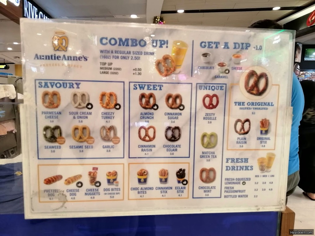 Auntie Anne's - menu