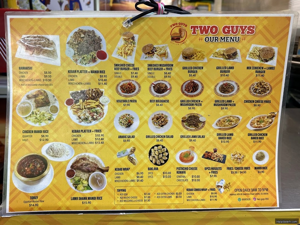 Two Guys - menu