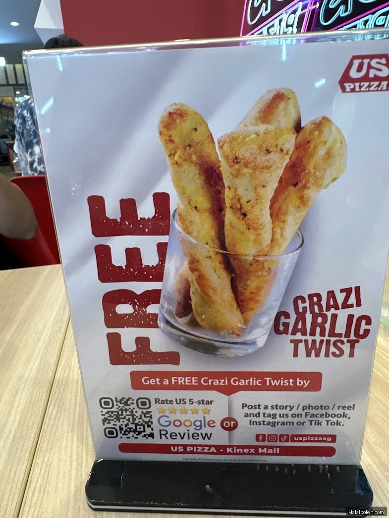 US Pizza - menu