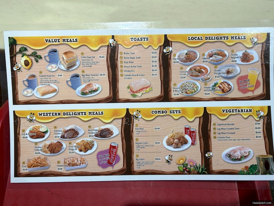 Coffee Bee at Singapore Science Centre - Menu