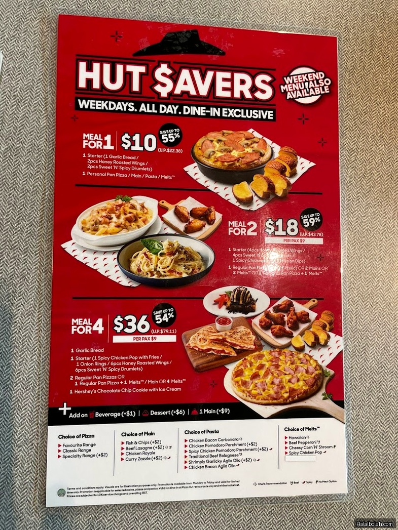 Pizza Hut - menu
