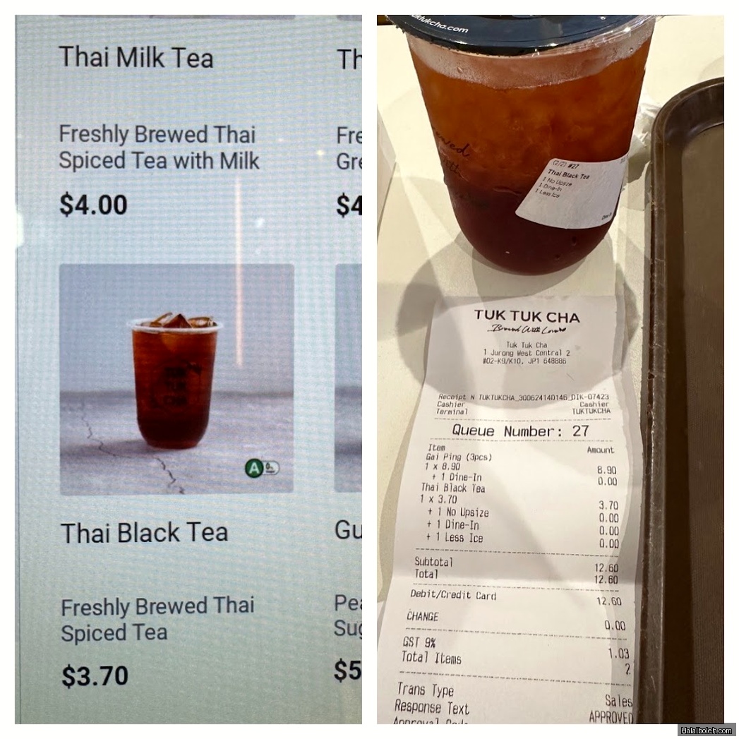 Tuk Tuk Cha - menu