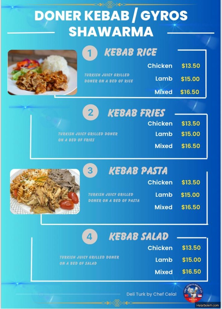 Deli Turk - menu