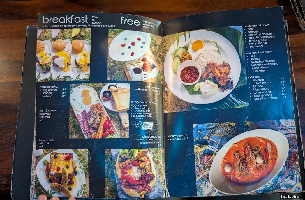 Tash Tish Tosh at Marine Cove - Menu