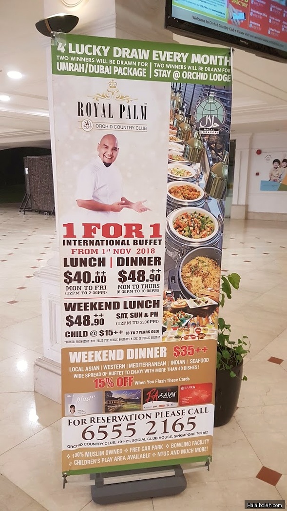 Royal Palm at 1 Orchid Club Road - Menu