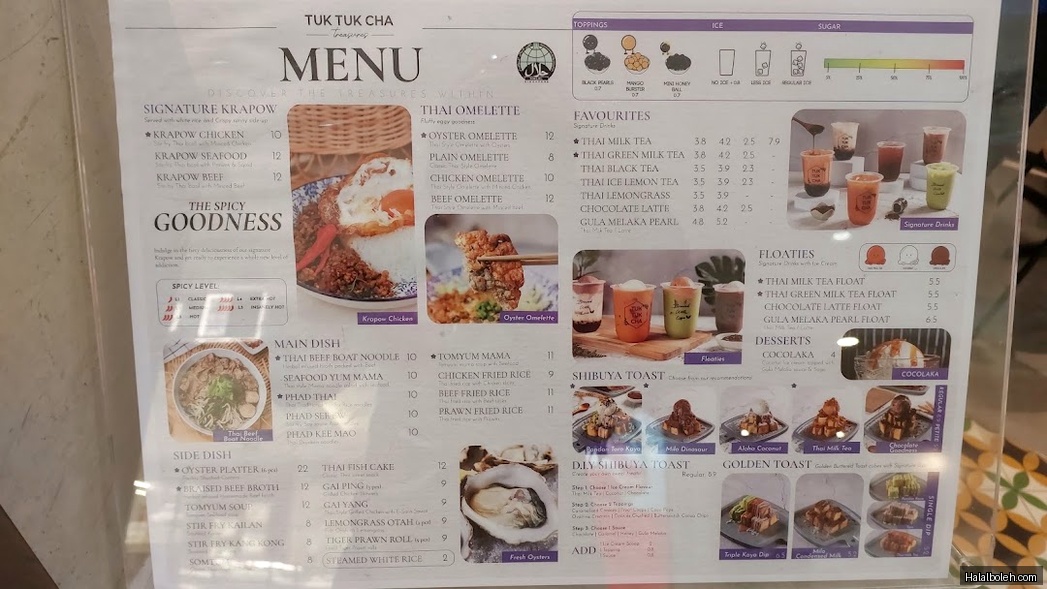 Tuk Tuk Cha - menu