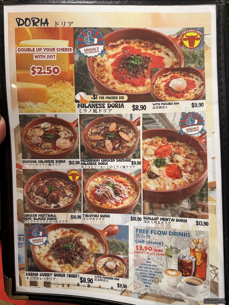 Milan Shokudo - menu