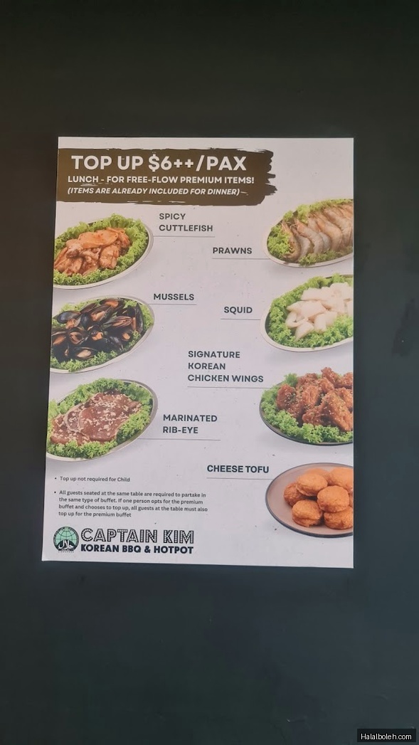Captain Kim - menu