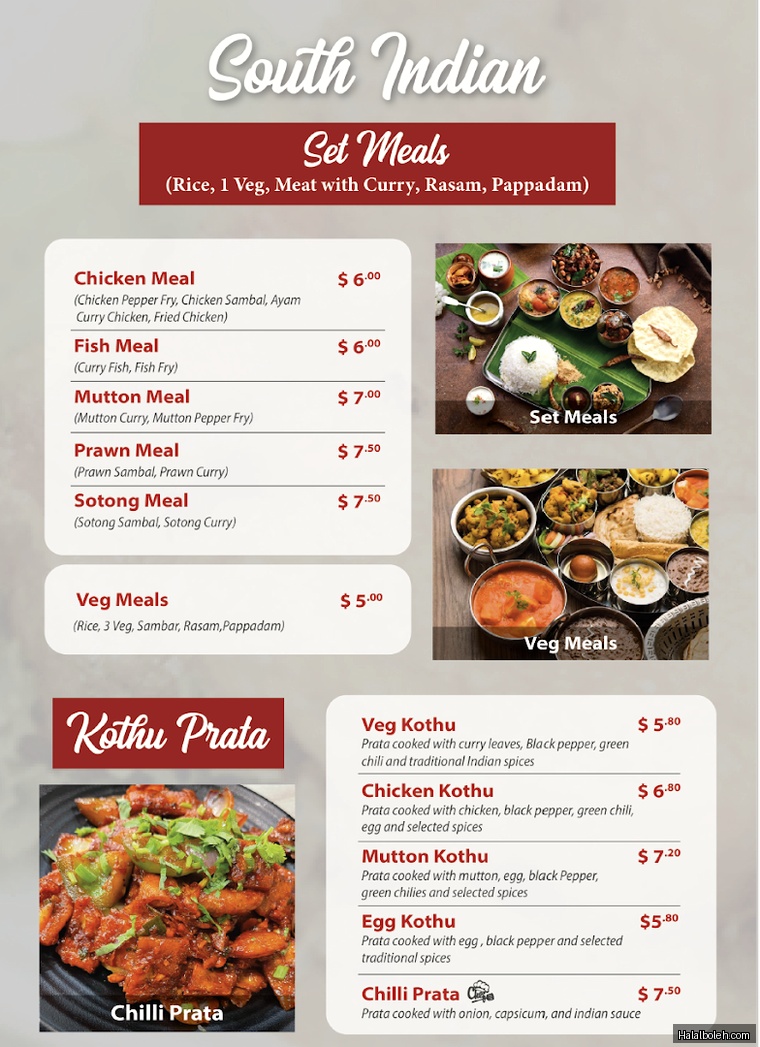 Syed Cafe at 9 Lower Kent Ridge Road - Menu