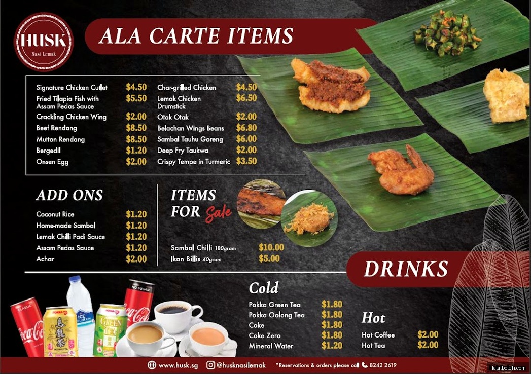 HUSK Nasi Lemak - menu