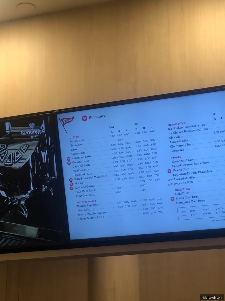 Kenangan Coffee - menu