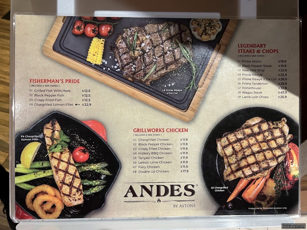 Andes by Astons - menu