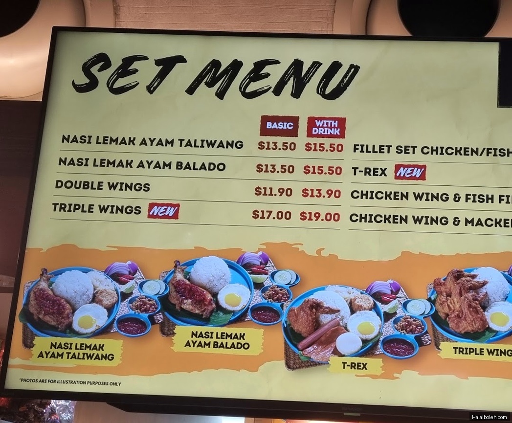 Nasi Lemak Ayam Taliwang - menu