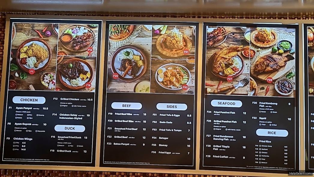 Dapur Penyet - menu