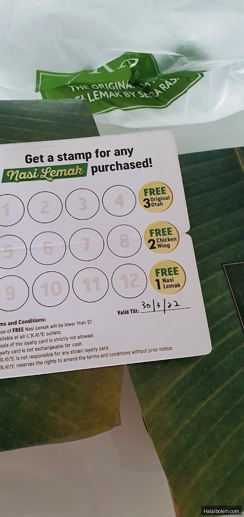 Crave Nasi Lemak - menu