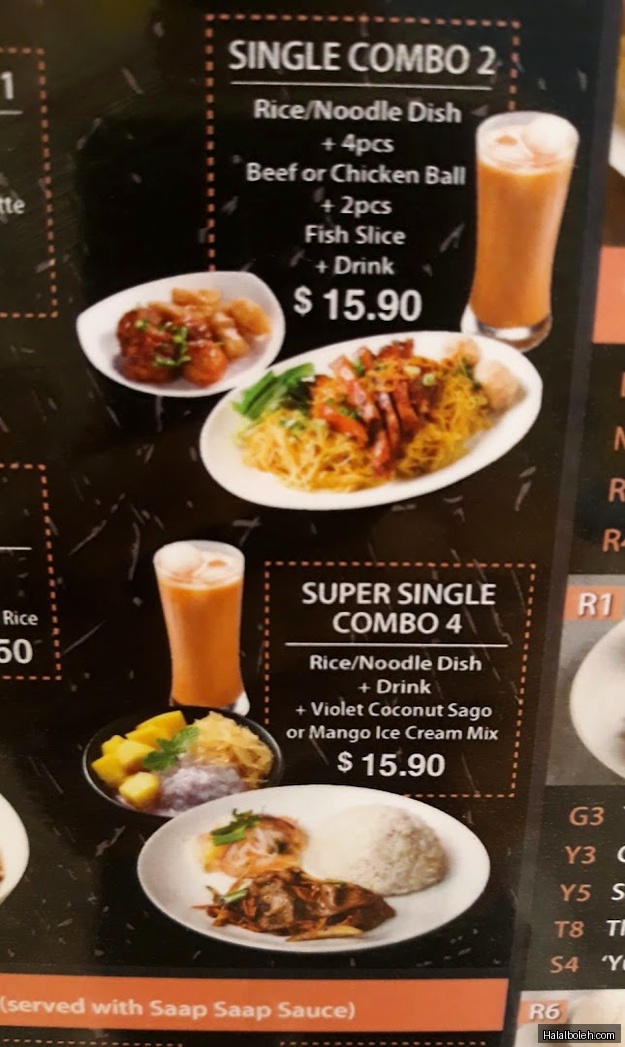 Saap Saap Thai - menu