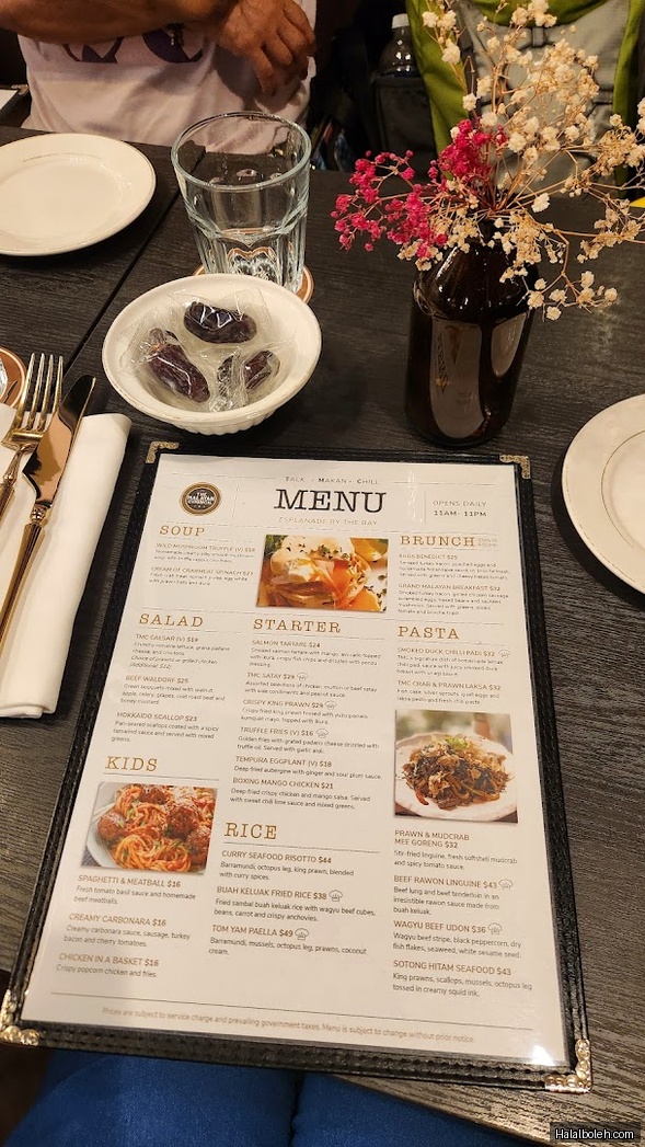 The Malayan Council at Esplanade Mall - Menu