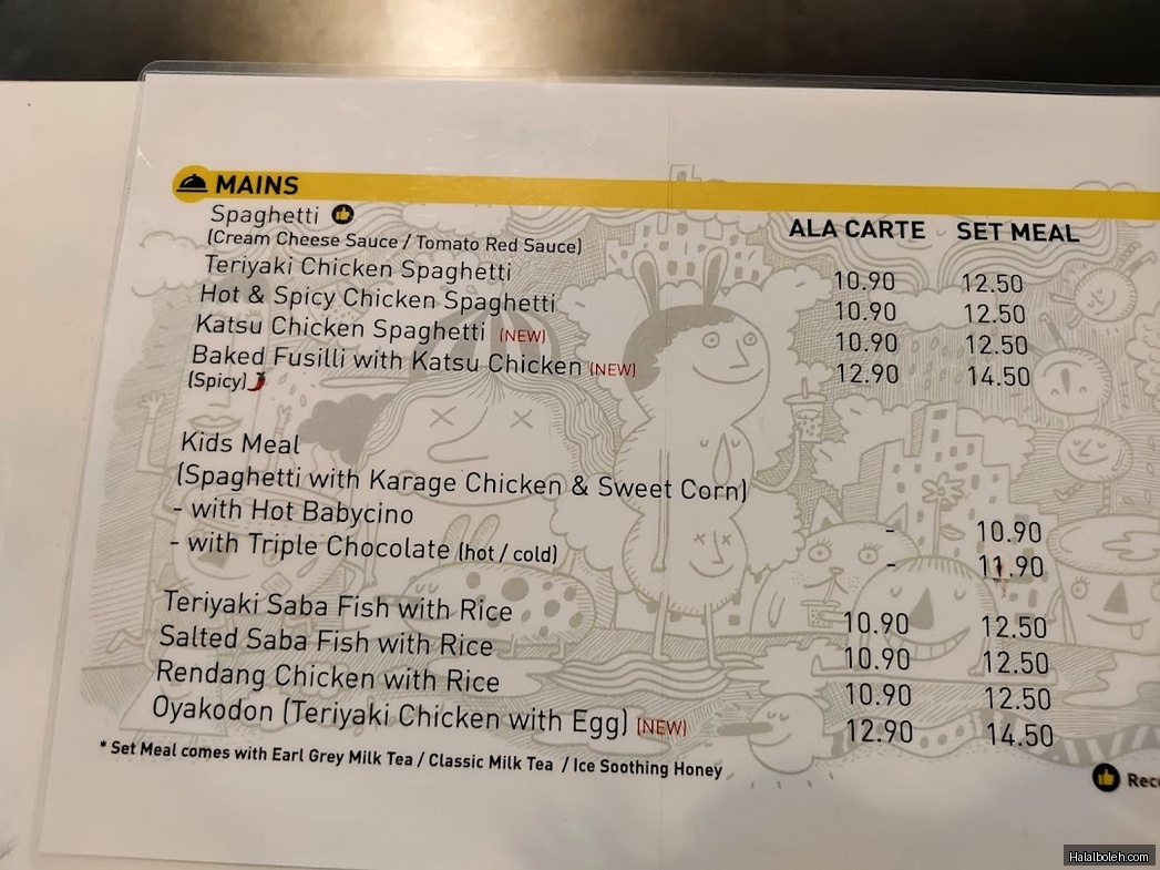 Artease Cafe - menu