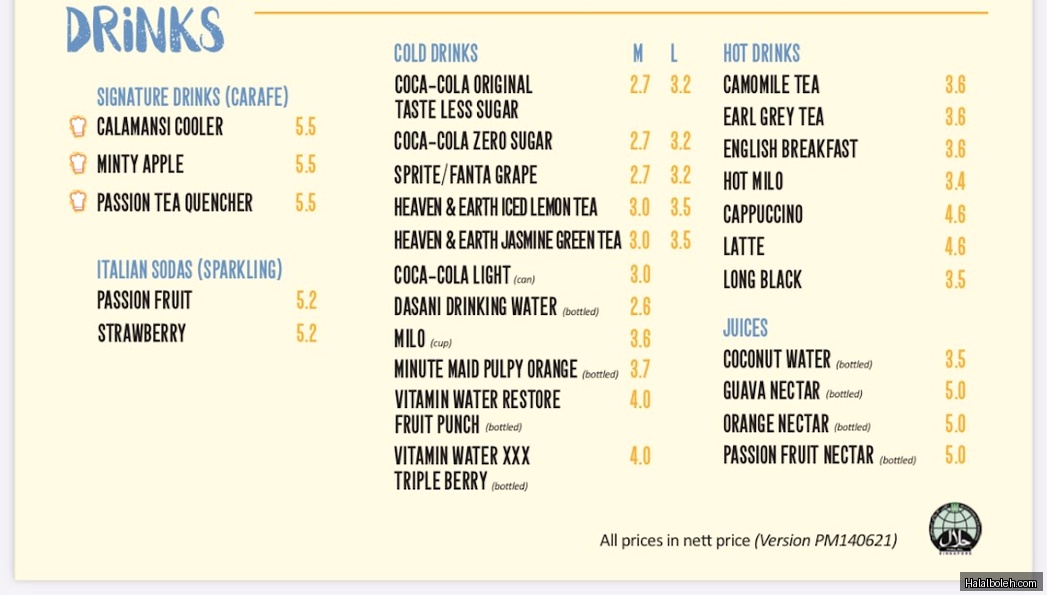 PastaMania - menu