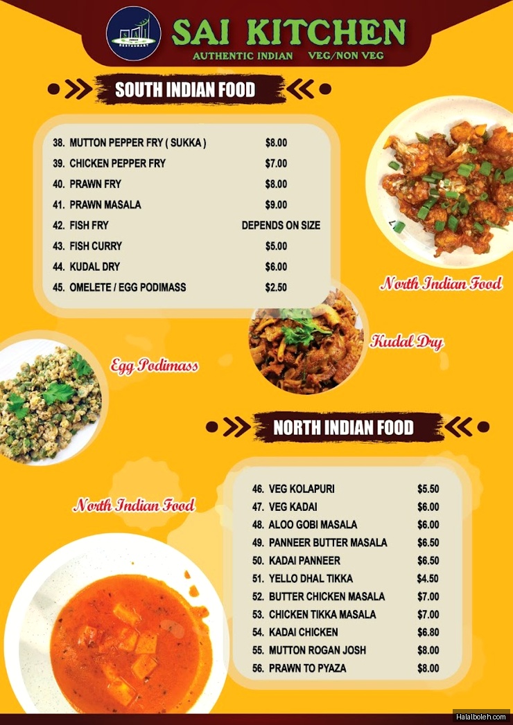 Sai Kitchen - menu