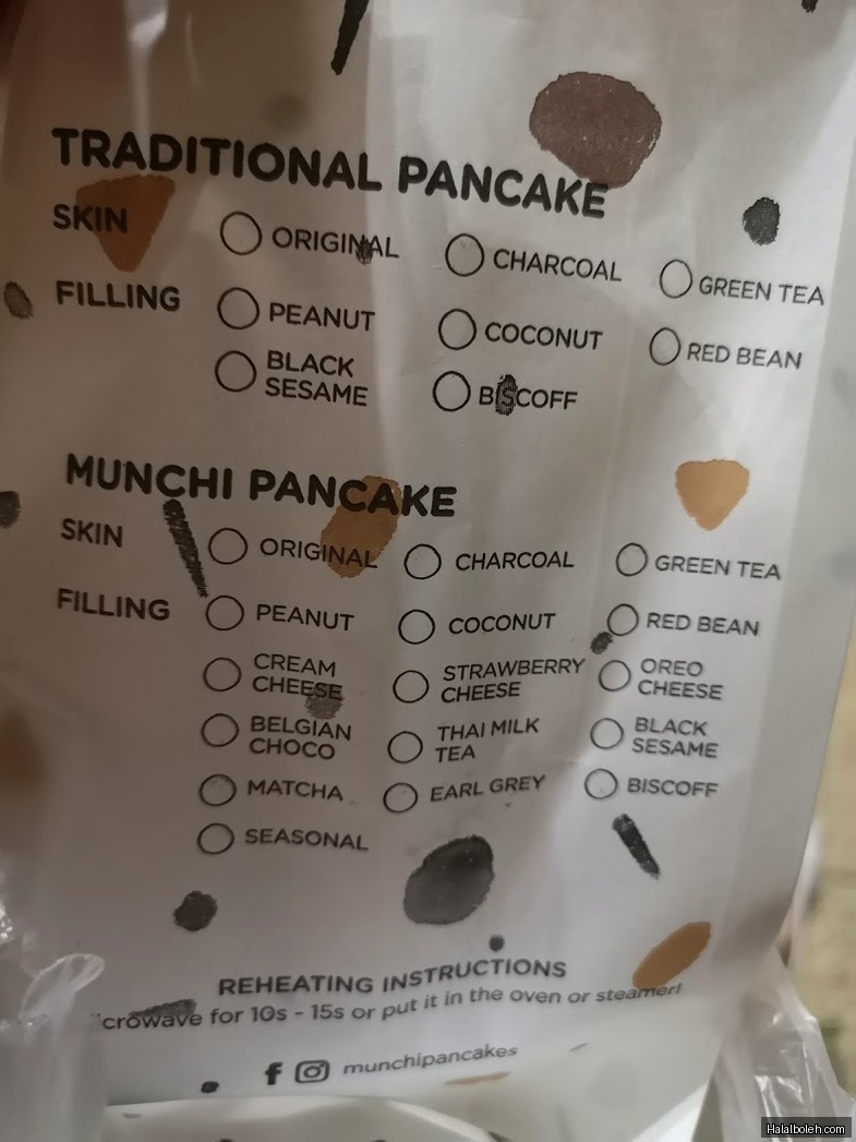 Munchi Pancakes - menu