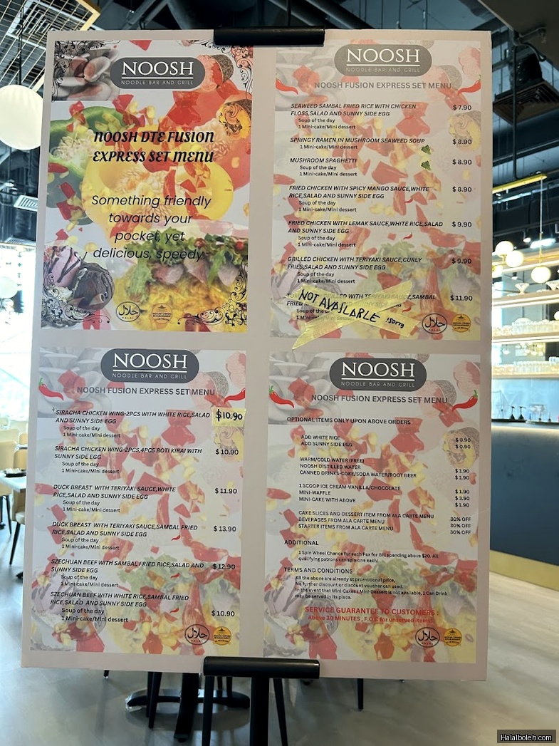 Noosh Noodle Bar and Grill - menu