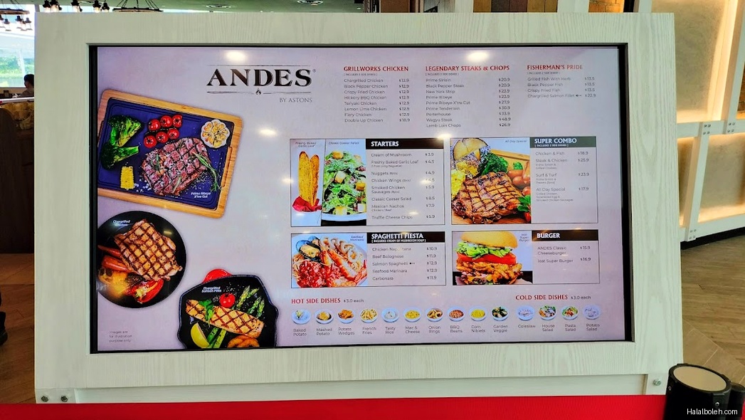 Andes by Astons - menu