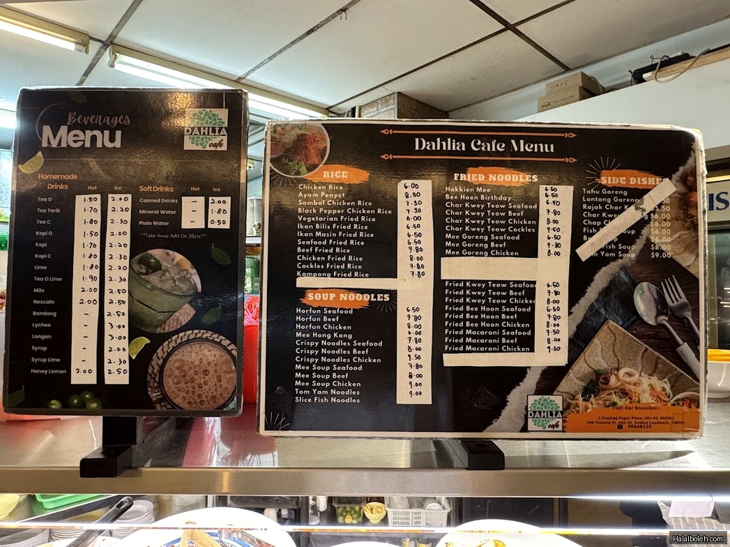 Dahlia's Cafe at 390 Victoria Street - Menu